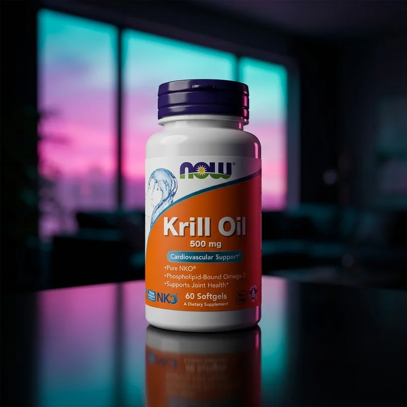 NOW Foods Neptune Krill Oil 500 mg, 120 softgels — NKO bottle