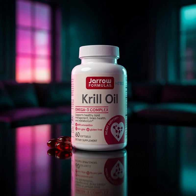 Jarrow Formulas Krill Oil 1200 mg, 60 softgels — phospholipid omega-3 complex bottle