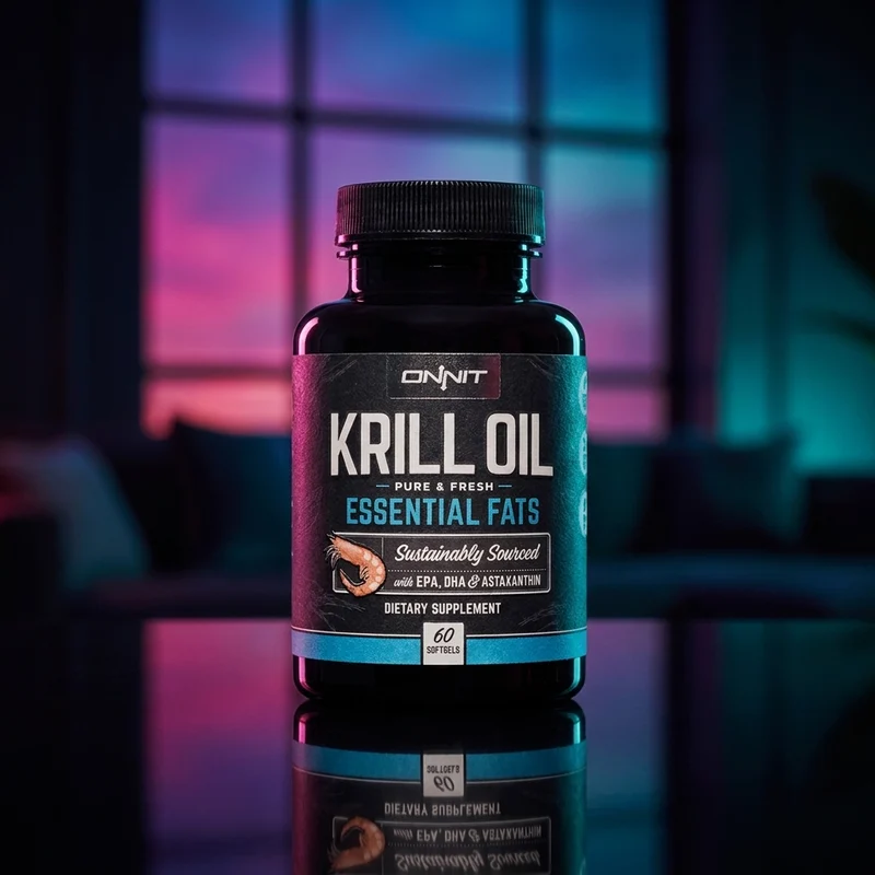 Onnit Krill Oil 1000 mg, 60 softgels — phospholipid-bound krill bottle