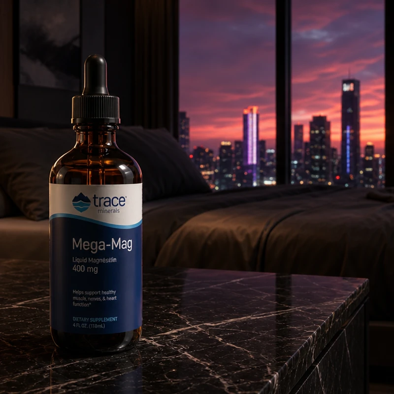 Trace Minerals Mega-Mag liquid magnesium concentrate, 4 oz — bottle from Amazon listing