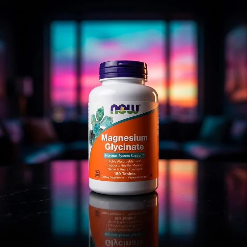 NOW Foods Magnesium Glycinate, 180 tablets — bottle from Amazon listing