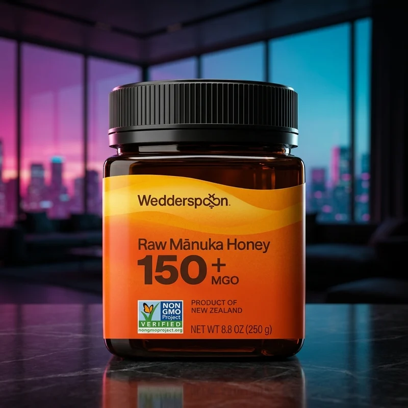 Wedderspoon Raw Monofloral Mānuka Honey KFactor 16 / 150+ MGO 8.8 oz jar — from Amazon listing