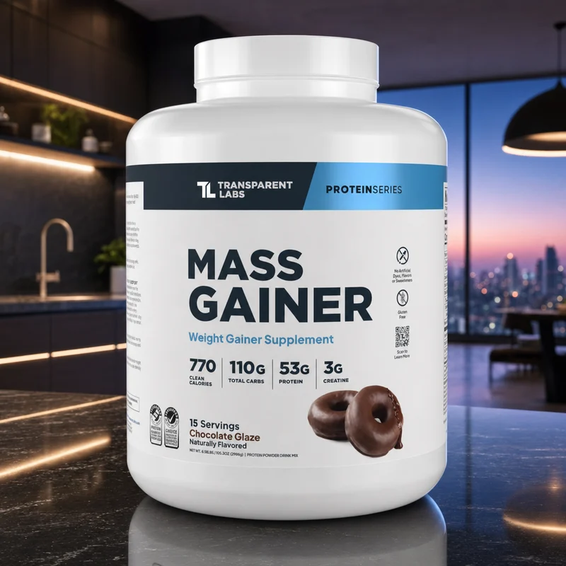 Transparent Labs Mass Gainer, Chocolate Glaze, 15-serving tub — from the Amazon listing