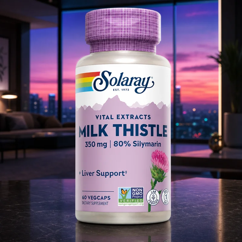 Solaray Milk Thistle Seed Extract 350 mg, One Daily, Guaranteed 80% Silymarin, 60 VegCaps