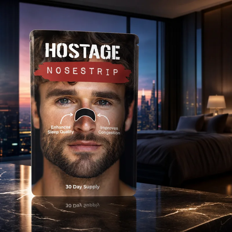 Hostage Tape Nose Strips, extra-strength nasal strips, 30 count — from Amazon listing
