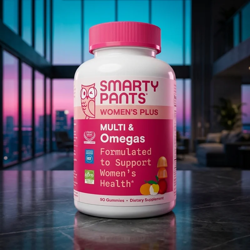 SmartyPants Women's Multivitamin Gummies bottle — 90 gummies with methylfolate and omega-3