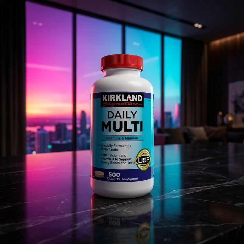Kirkland Signature Daily Multi bottle — 500 tablets, USP Verified one-a-day multivitamin