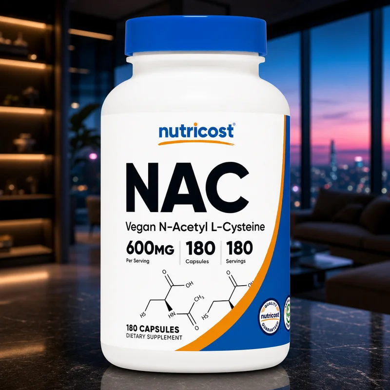 Nutricost N-Acetyl L-Cysteine 600 mg, 180 Capsules