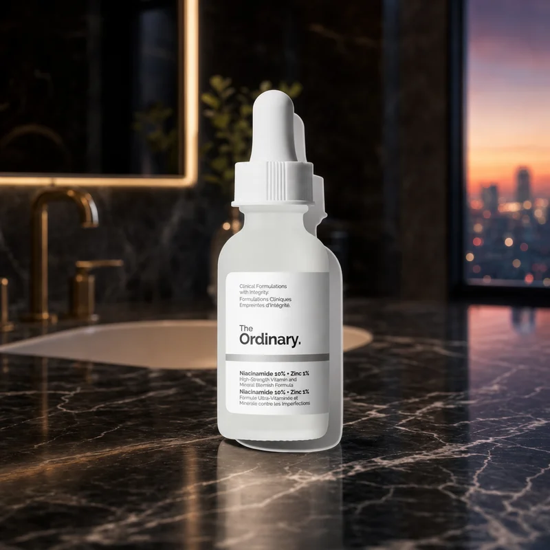The Ordinary Niacinamide 10% + Zinc 1% serum, 30 ml dropper bottle — from Amazon listing