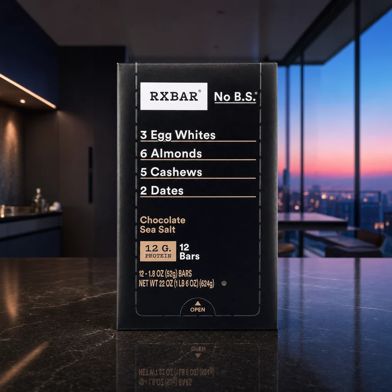 RXBAR Chocolate Sea Salt whole food protein bar, 12-count box — from the Amazon listing