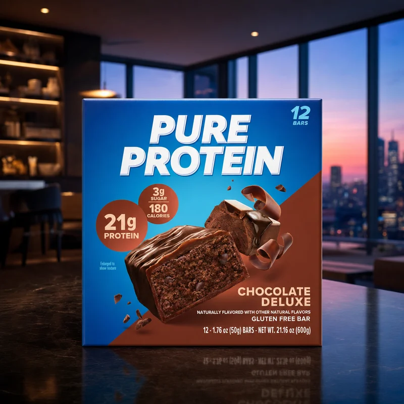 Pure Protein Chocolate Deluxe protein bar, 12-count box — from the Amazon listing