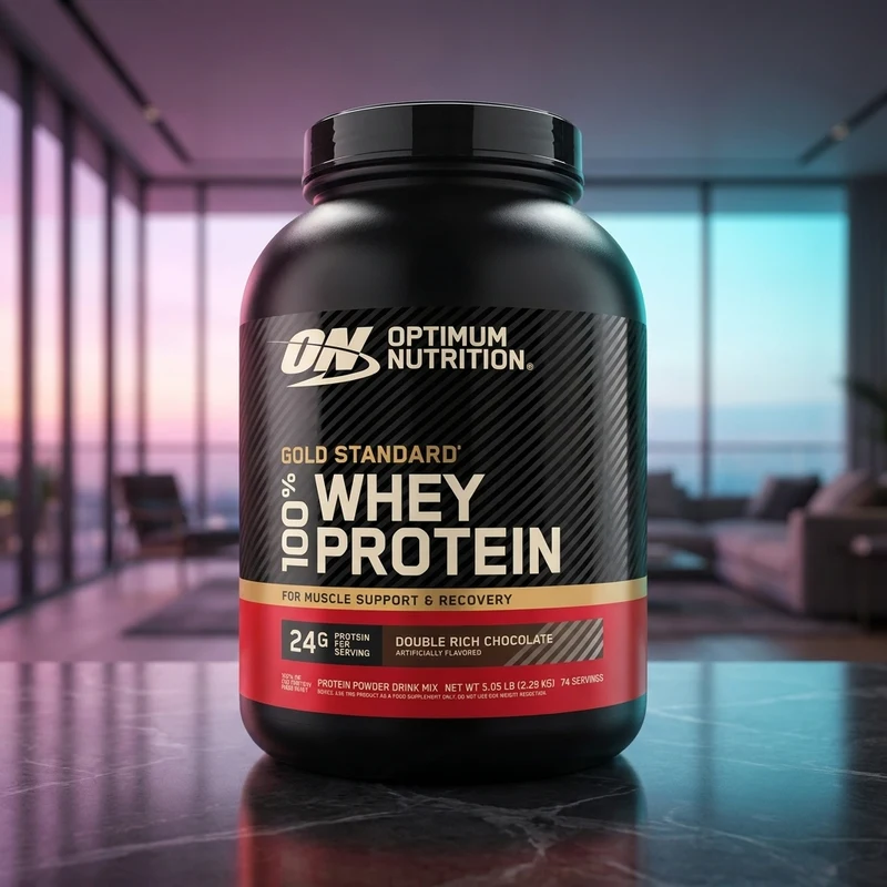 Optimum Nutrition Gold Standard 100% Whey tub — from the Amazon listing