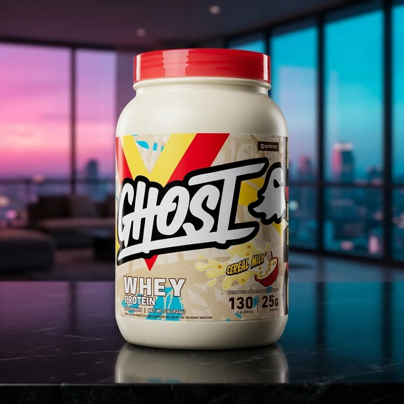 Ghost Whey Protein Cereal Milk tub — from the Amazon listing