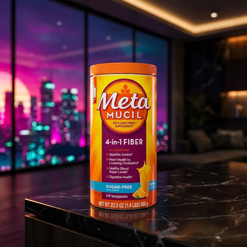 Metamucil 4-in-1 Psyllium Fiber, Sugar-Free, Orange
