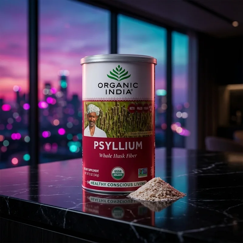 Organic India Whole Husk Psyllium Powder, USDA Organic
