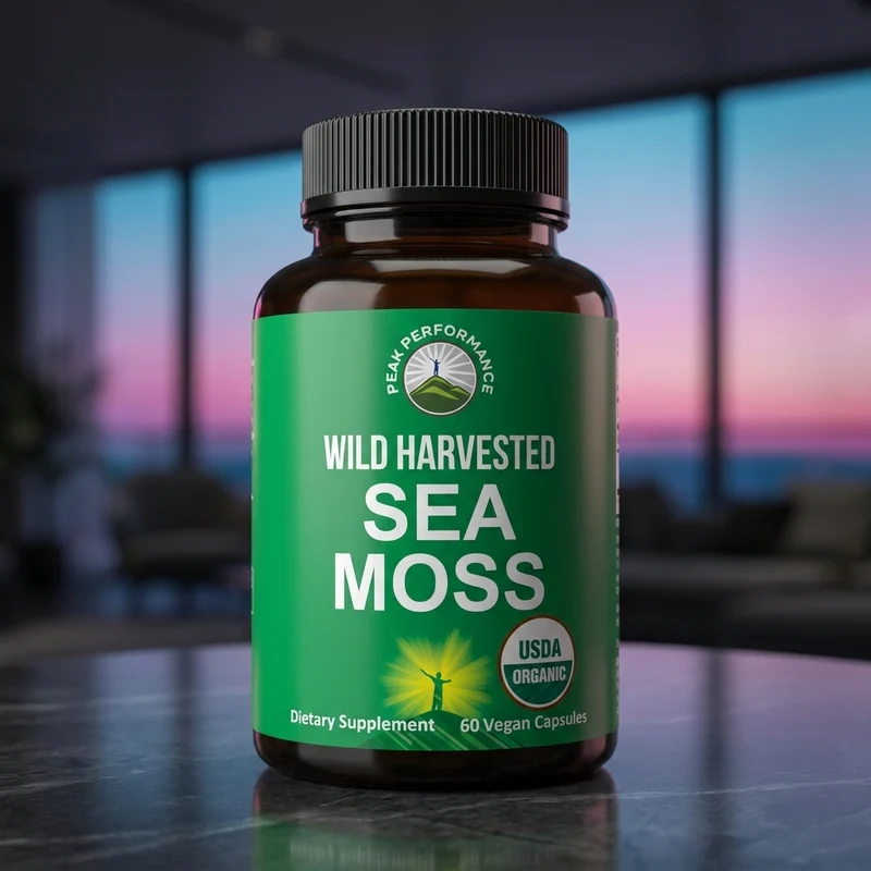 Peak Performance Wild Harvested Organic Sea Moss Capsules, 1,200mg — from the Amazon listing