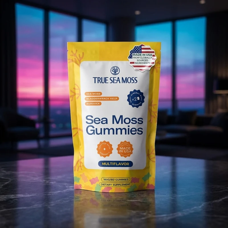 TrueSeaMoss Sea Moss Gummies with Bladderwrack & Burdock Root, 60 count — from the Amazon listing