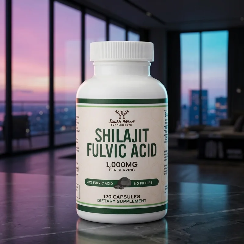 Double Wood Shilajit Pure Himalayan Capsules, 1,000 mg, 20% fulvic acid, 120 count — from the Amazon listing