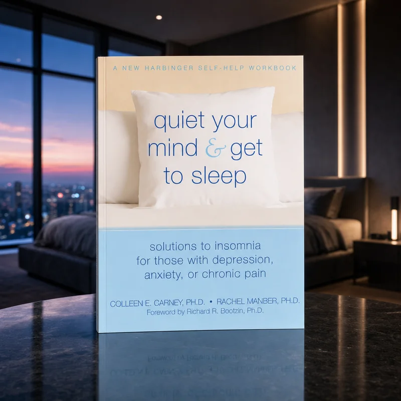 Quiet Your Mind and Get to Sleep by Colleen Carney and Rachel Manber, workbook cover — from Amazon listing