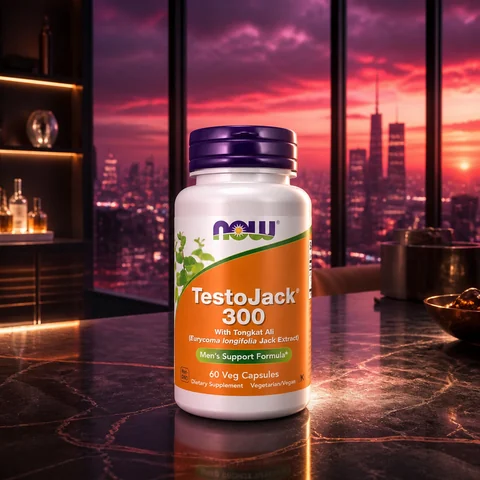 NOW Foods TestoJack 300 with 300 mg Tongkat Ali extract, 60 veg caps — bottle from Amazon listing