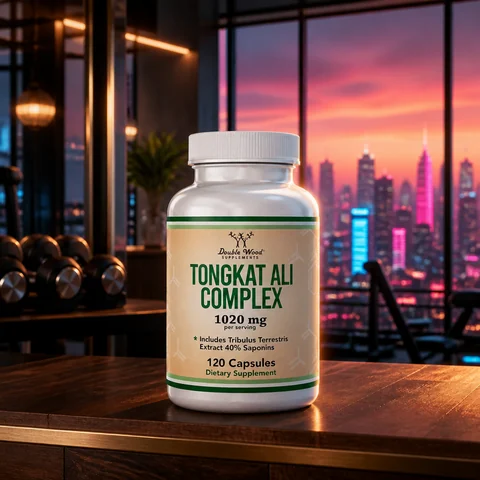 Double Wood Supplements Tongkat Ali Complex 1020 mg, 120 capsules — bottle from Amazon listing
