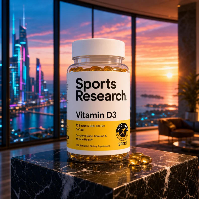 Sports Research Vitamin D3 5,000 IU + K2 MK-7, softgel bottle — from Amazon listing