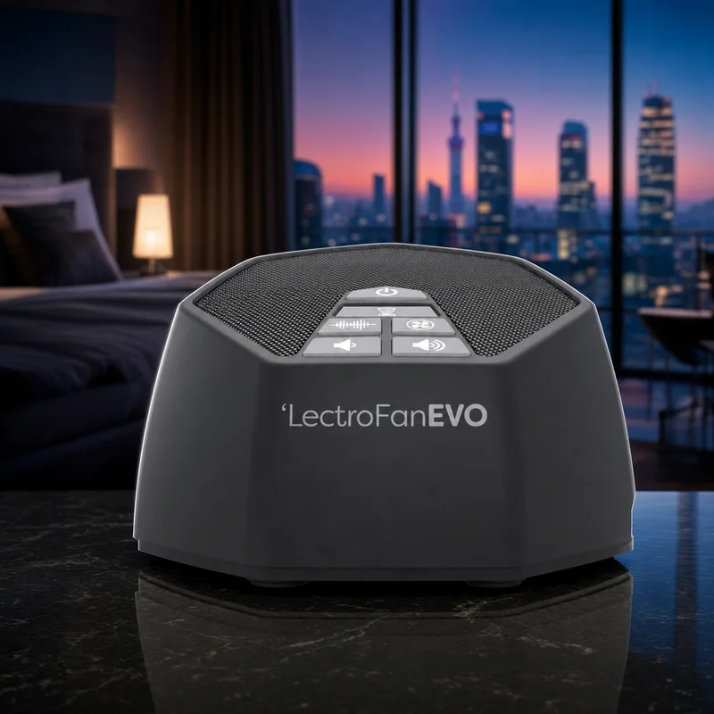 LectroFan EVO White Noise Machine, charcoal, 22 non-looping sounds — from Amazon listing