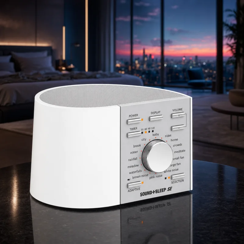Sound + Sleep SE adaptive sound machine, white/silver — from Amazon listing