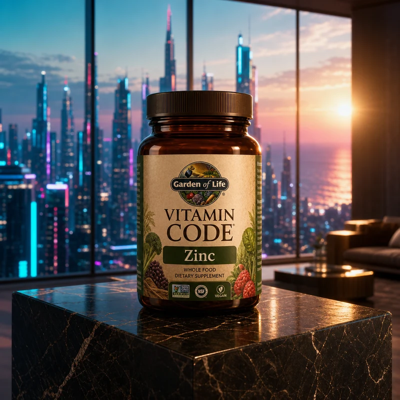 Garden of Life Vitamin Code Raw Zinc 30 mg, 60 capsules — the representative product for the whole-food complex form