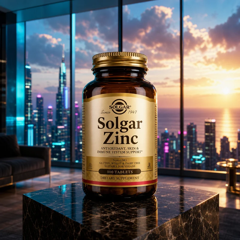 Solgar Chelated Zinc 22 mg, 100 tablets — bottle from Amazon listing