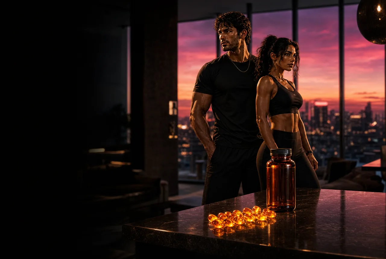 Two Super Achievers in a dark-luxe penthouse at dusk — the complete CoQ10 data report