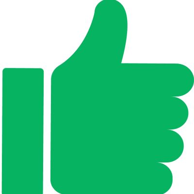 Green Thumb up. like Symbol. Good Sign. Positive Choice. Vote Symbol. Bold Thumb up