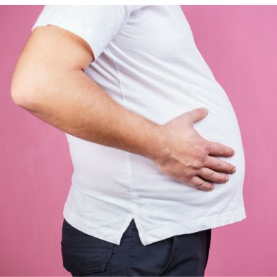 Overeating Belly Fat - Obese Man with Beer Belly