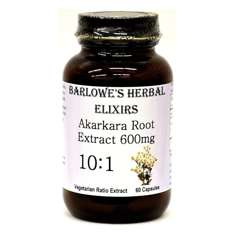 Barlowe's Herbal Elixirs Akarkara Extract - Ayurvedic Men's Wellness Support - 60, 600mg Veggie Capsules- 10:1 Concentration
