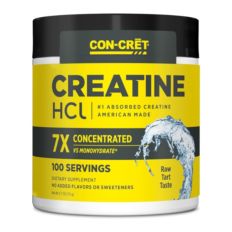 CON CRET Creatine HCl Powder Supports Muscle Cognitive and Immune Health Unflavored Creatine 100 Servings