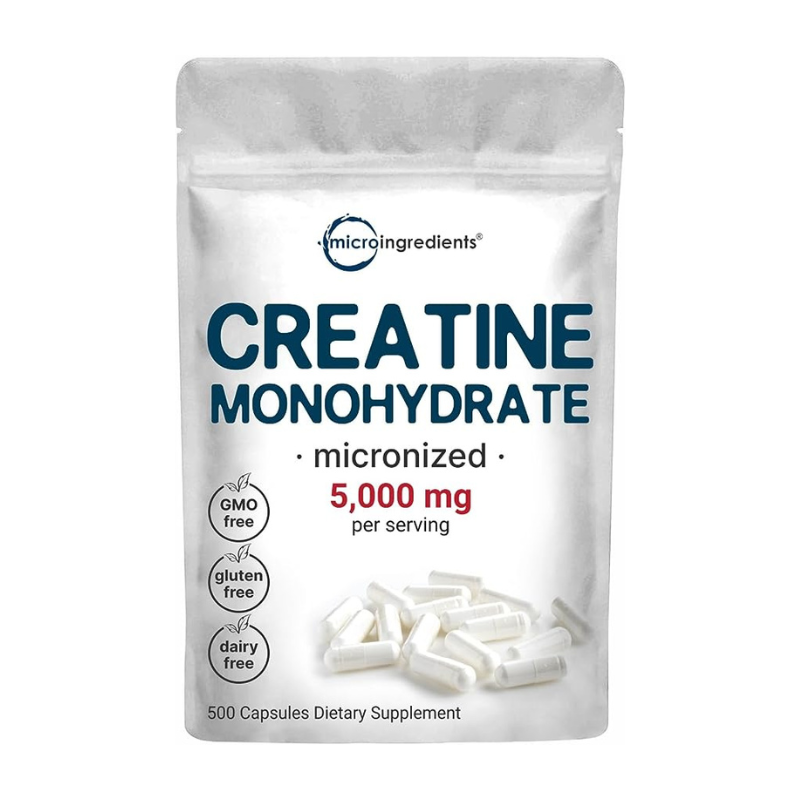 Creatine Monohydrate 5000mg 500 Capsules Pure Creatine Pills – Micronized Unflavored Powder Source Easy Absorption Pre Workout Muscle Health Support Keto Non GMO