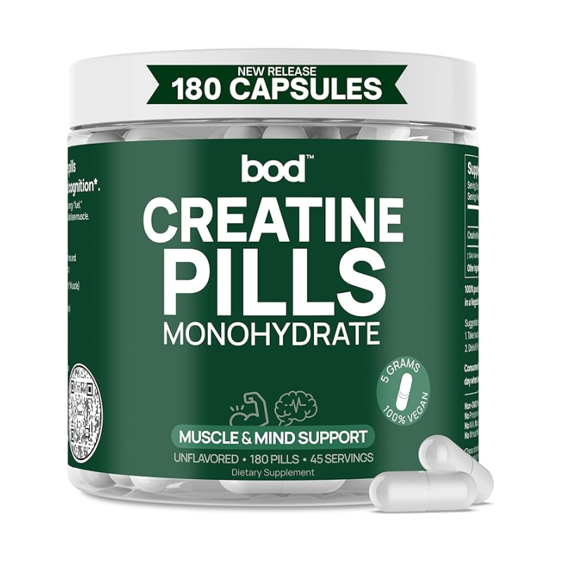 Creatine Monohydrate Pills Muscle Builder 180 Capsules 5G 45 Servings Vegan PrePost Workout Creatine Capsules for Women and Men Micronized Instantized Powder Tablet Gummy Alt Creatina