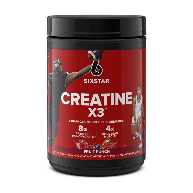 Creatine Powder Six Star Creatine X3 Creatine HCl Creatine Monohydrate Powder Muscle Recovery Workout Supplement Creatine Supplements Fruit Punch 30 Servings