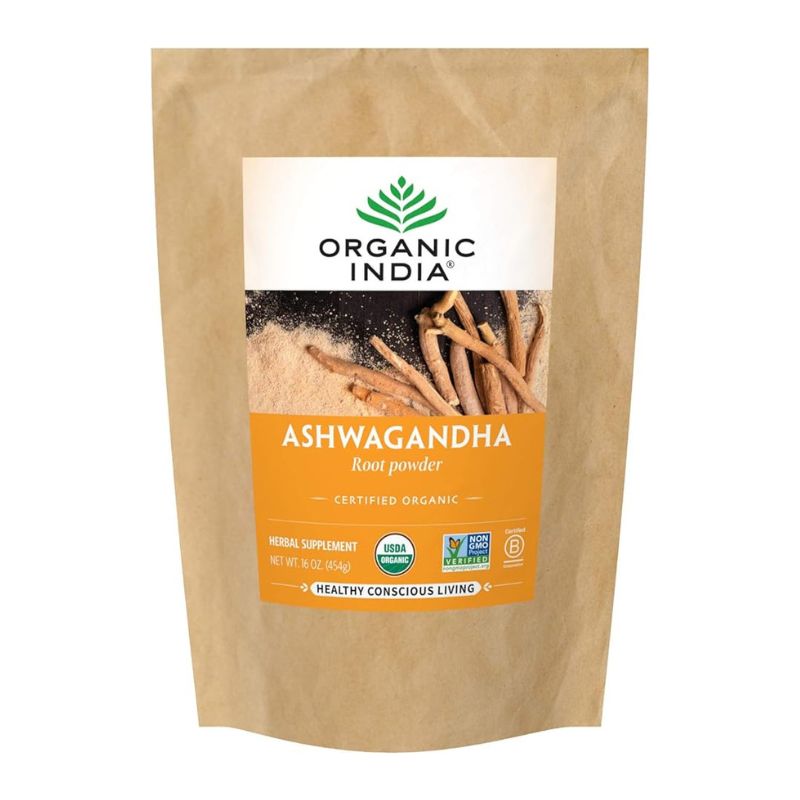 ORGANIC INDIA Ashwagandha Powder Stress Relief Vegan Gluten Free Kosher USDA Certified Organic Non GMO Uplift Mood Supports Endurance Herbal Supplement 1 Lb Bag 1